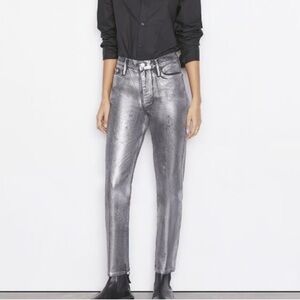Frame Le Sylvie Slender Straight Silver Pants